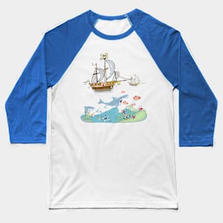 pirate ship Baseball T-Shirt